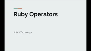 Ruby Operators