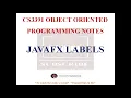 JAVAFX LABELS NOTES CS3391 OBJECT ORIENTED PROGRAMMING NOTES 2021 REGULATION CSE