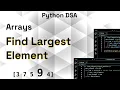 Find the Largest Element in an Array Python DSA for Beginners 2 Easy Approaches