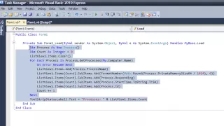 How To Make A Simple Task Manager In Visual Basic 2010 Works in visual basic 2008