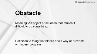 Obstacle Meaning