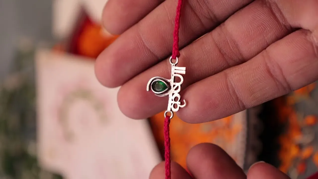 925 Pure Silver Krishna Rakhi for Love, Protection & Lord Krishna's Divine Blessings