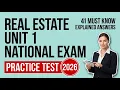 Real Estate UNIT 1 National Exam Flashcards 41 Practice Questions with Explained Answers 2026