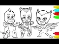 PJ Masks Minions Coloring Pages Colouring Pages for Kids with Colored Markers