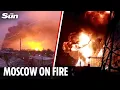 Ukrainian drone strikes hit power plant in Moscow igniting huge fires and triggering explosions