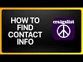 How To Find Contact Info On Craigslist Tutorial