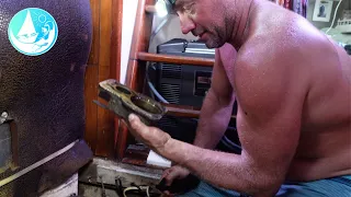 Gear Box Leak Fix in Old SAILBOAT Episode 294 | Sailing Catalpa