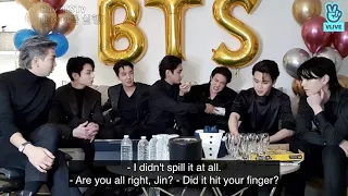 Download [ENG SUB] Grammy 2022 BTS after party with army. Jin hurt his injured finger. MP3