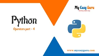 Python Hindi Python Operators part 4 Python for Beginners Hindi Python Tutorial Hindi 2021