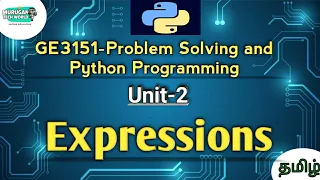 Expressions in Problem Solving and Python Programming GE3151 Python PSPP AU Reg-2021