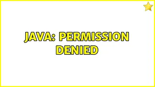 Java Permission Denied