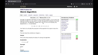 Weird Algorithm CSES Introductory Problem