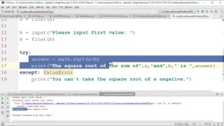 The Basics - Python 3 Conditional Structure Example Extension Try Except