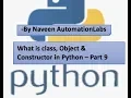 What is class Object Constructor in Python Part 9