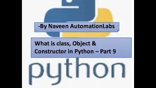 What is class Object Constructor in Python Part 9