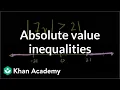 Absolute value inequalities Linear equations Algebra I Khan Academy