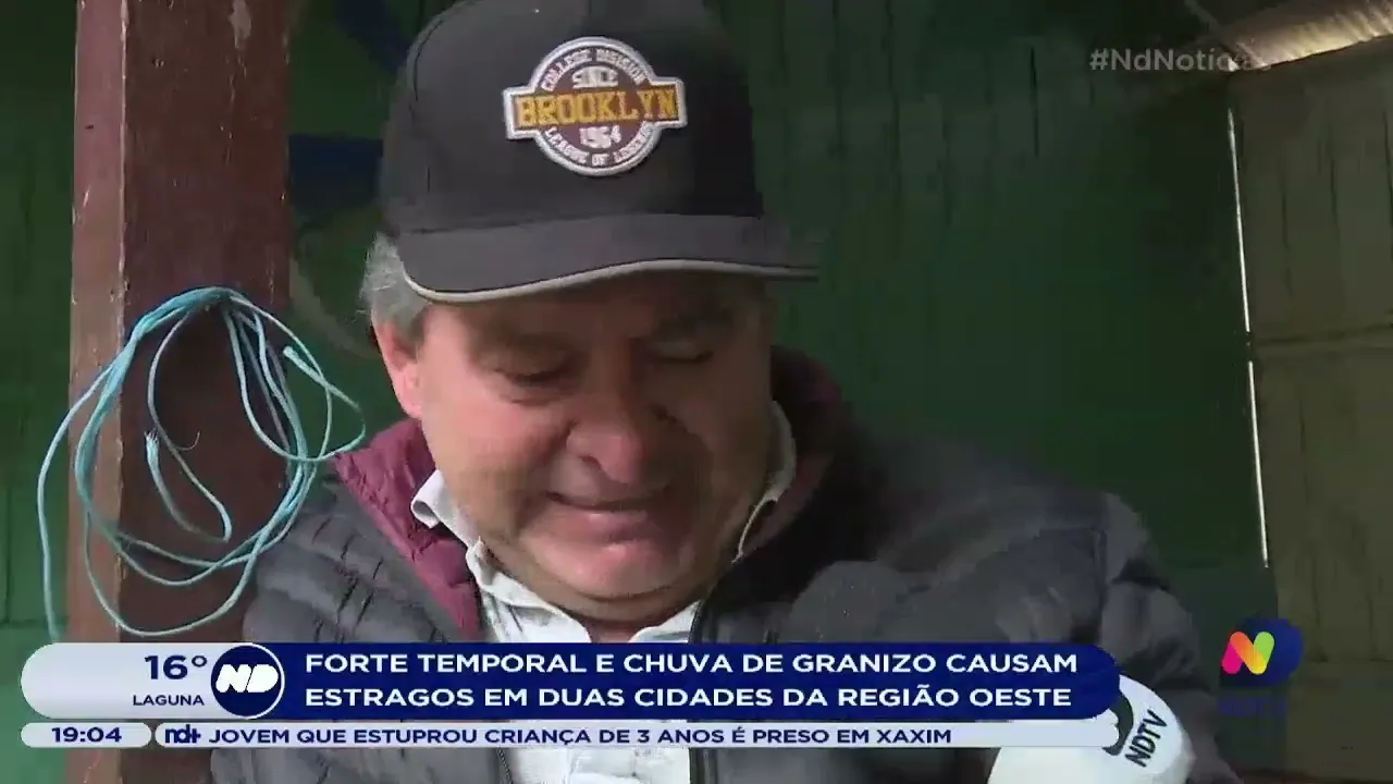 Cidades da região oeste são atingidas por temporais e chuvas de granizo