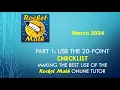 Part 1 Using the 20 Point Checklist