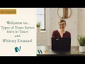 Welcome to Types of Taxes Series Intro to Taxes with Whitney