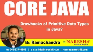 Core Java Tutorials Drawbacks of Primitive Data Types in Java by Mr Ramachandra