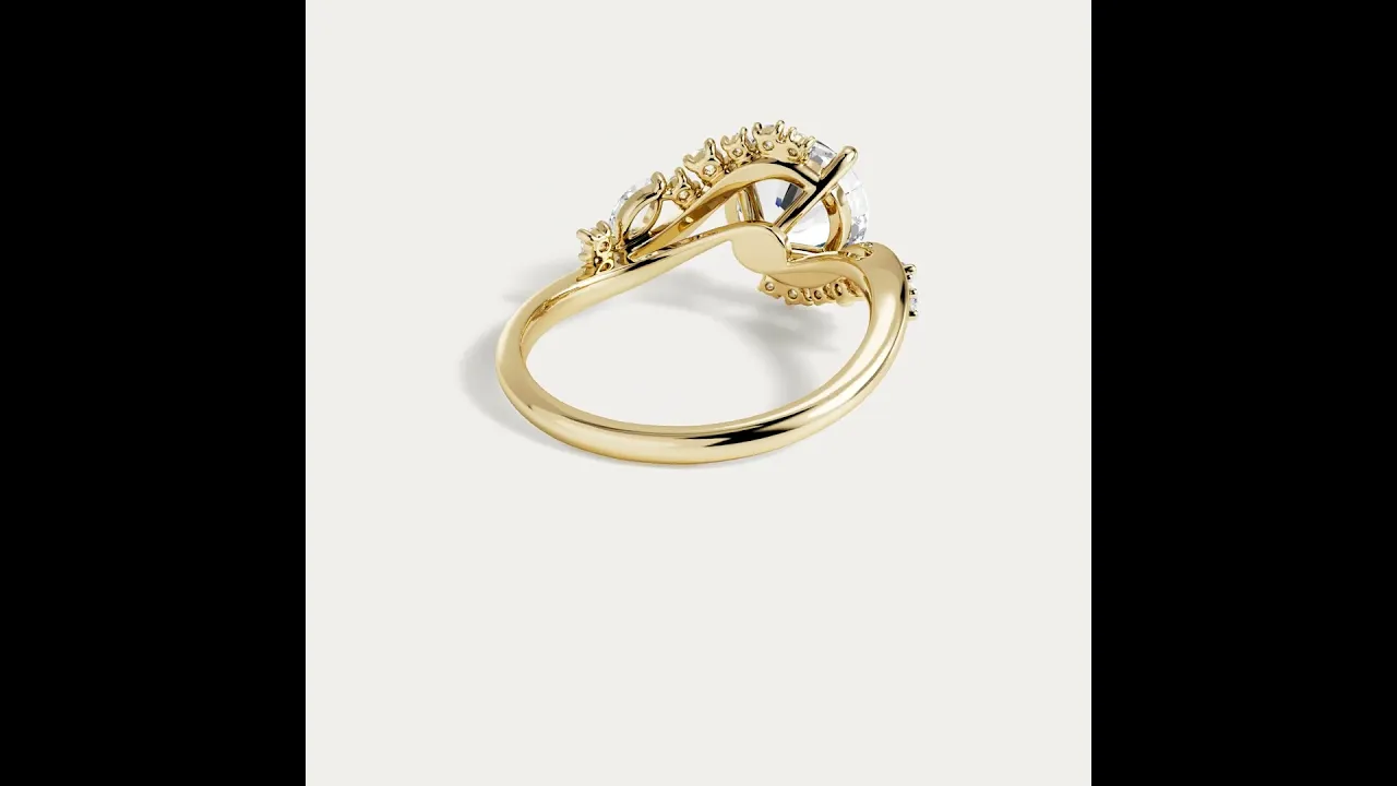 Winona丨Round Cut Lab-Grown Diamond Crossover Engagement Ring
