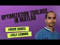 Optimization Toolbox in Matlab
