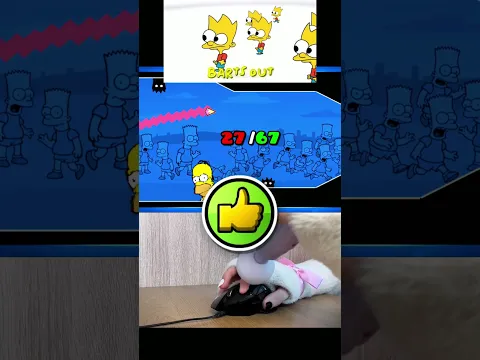 Can I Beat The IMPOSSIBLE Homer Simpson Trap Challenge? 🤔 #shorts #geometrydash
