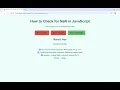 JavaScript 29 How to Check for NaN