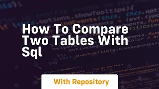 How to compare two tables with sql