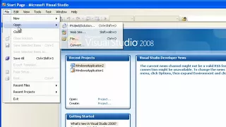 How to Visual Basic 2008 Open your Save project Open