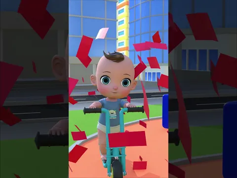 ABC Song A to Z 🚲 Baby Rides a Bike & Smashes Alphabet Letters! #Shorts