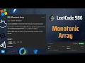 896 Monotonic Array Watch This Approach Before Your Interview Daily Challenge with Leet Logics