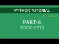 Python Tutorial For Beginners in Telugu-part 6 tuples in python