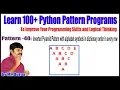 Pattern 40 To print Inverted Pyramid Pattern with alphabet symbols in dictionary order