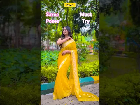 Saree Poses for Girls 🌻 #howto #poses #musttryposes #sareeposes | @santoshi_megharaj #shorts