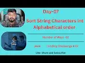 Java Program to Sort Characters in a String Alphabetical Order With Without Sort Method
