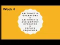 Arithmetic operators arithmetic assignment operator escape sequence C tutorial for beginners