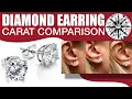 Earring Diamond Size Comparison 1 Carat on the Ear vs 25 50 75 1 25 2 Natural Lab Diamond