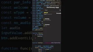 Dictionary App using JS and API