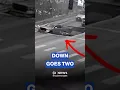 Traffic camera captures moment cars collapse into sinkhole