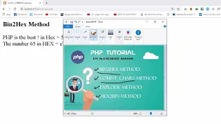 PHP Tutorial String Methods Bin2Hex Count - Chars Explode and Hex2Bin
