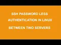 Configure password less SSH connectivity between Linux servers using SSH keygen