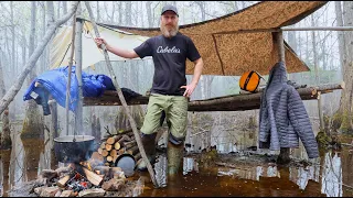 3 Days Camping & Hunting Big Game - Bushcraft Survival Shelter, Cooking, Exploring the Wilderness