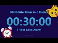 30 minute Timer Countdown No Music 1 Hour Loud Alarm