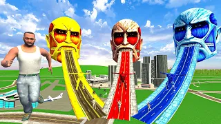 Franklin Found Longest Road to Colorful Colossal Titan Head 😱 INDIAN BIKE DRIVING 3D