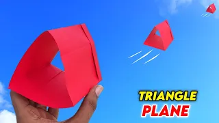 Triangle paper plane , how to make paper toy , Easy paper flying toy