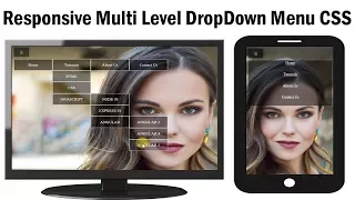 Responsive Multi Level drop down Menu Navbar with HTML and CSS