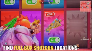 SUPER RED VS BLUE TYPICAL GAMER MAP FORTNITE - FIND FULL BOX SHOTGUN LOCATIONS DELIVER BOX