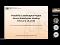 Foothills Landscape Project Annual Stakeholder Meeting