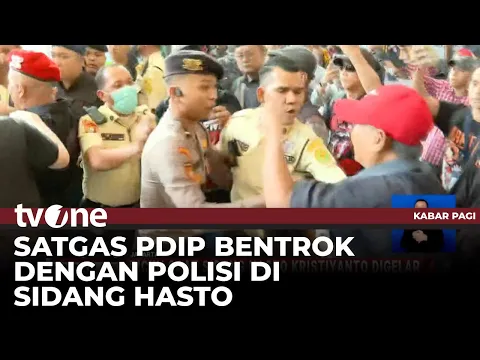 Sidang Hasto Diwarnai Aksi Ricuh, Massa PDIP Bentrok dengan Satpam & Polisi
